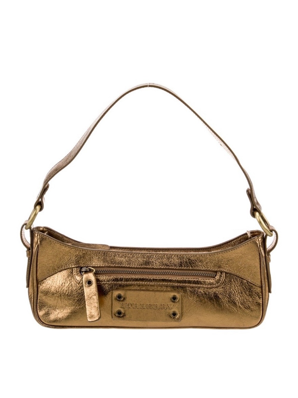 Burberry Metallic Gold Leather Shoulder Bag
